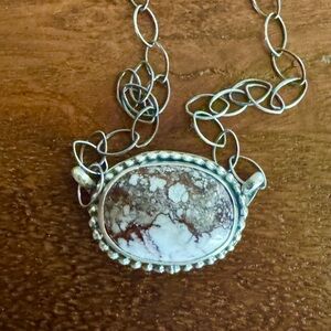 Oval Wild Horse Pendant Chain Necklace